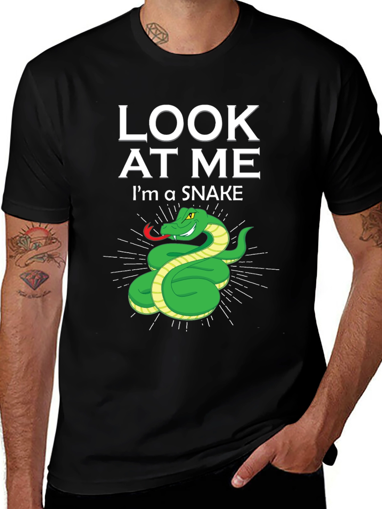 Variant 15 of Look at Me I'm a Snake Tee - Funny Animal Graphic Shirt
