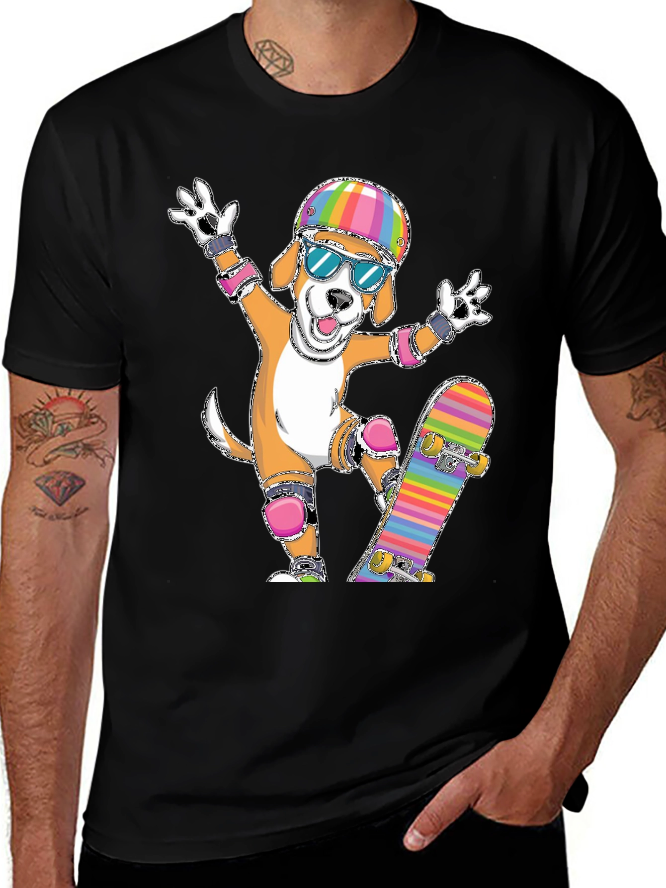 Black Dog Skateboarder Graphic Tee main image