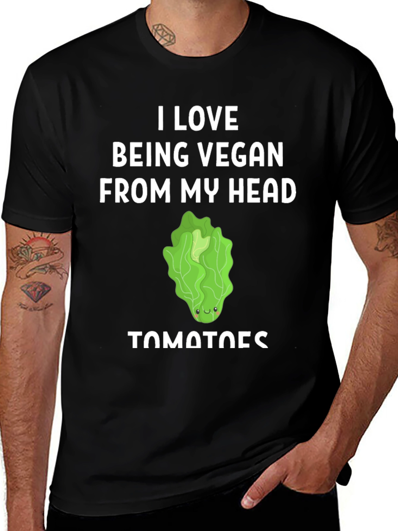 Variant 13 of I Love Being Vegan Lettuce Tomato T-Shirt