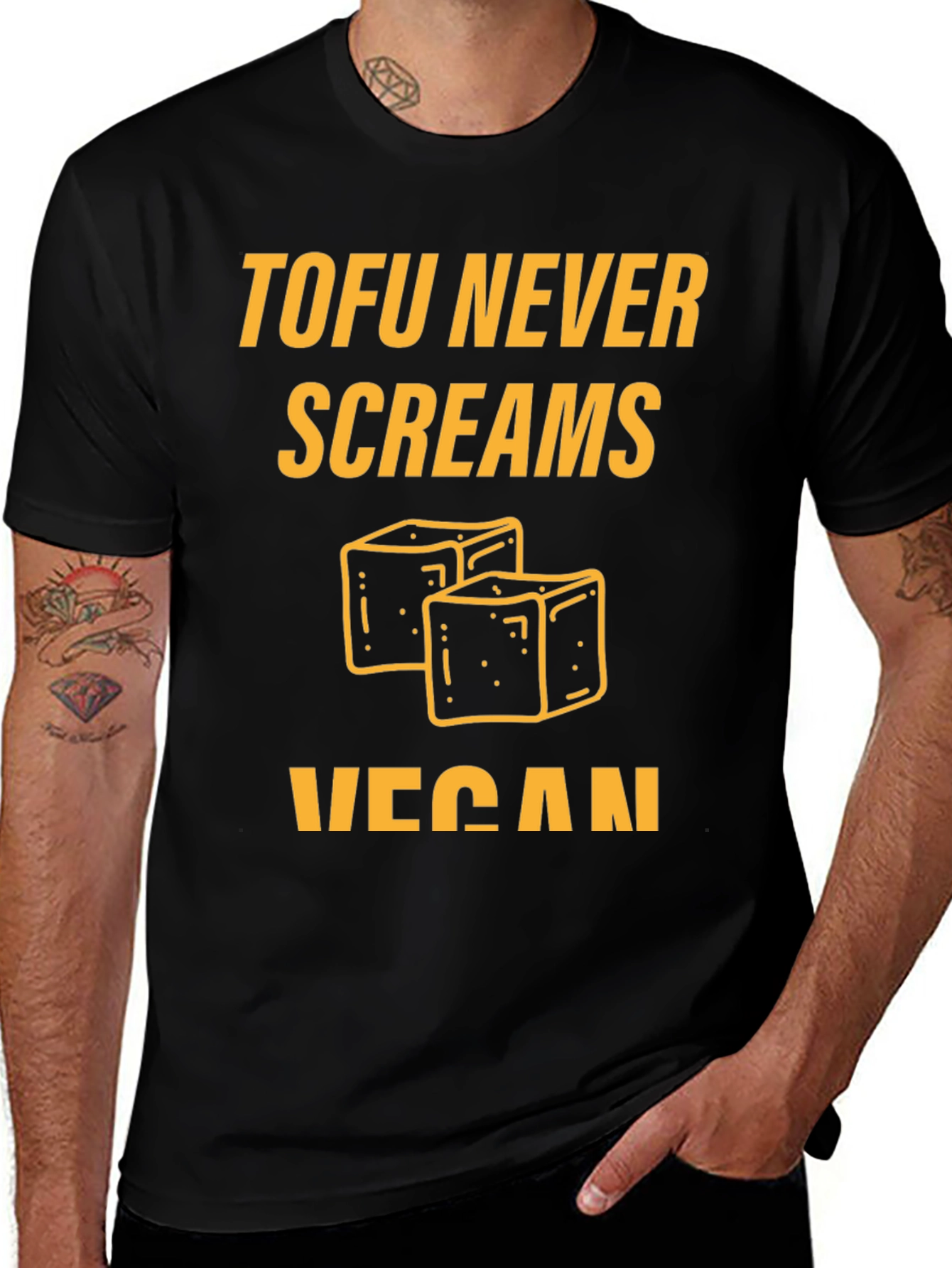 Variant 23 of Tofu Never Screams Vegan Graphic Tee