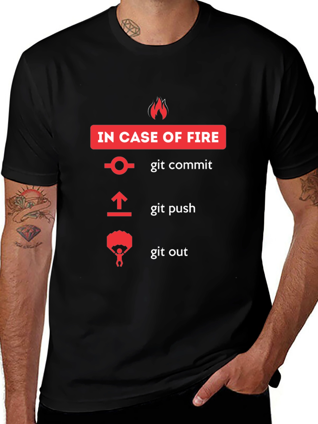 Variant 23 of Git Fire T-Shirt - Programmer Humor