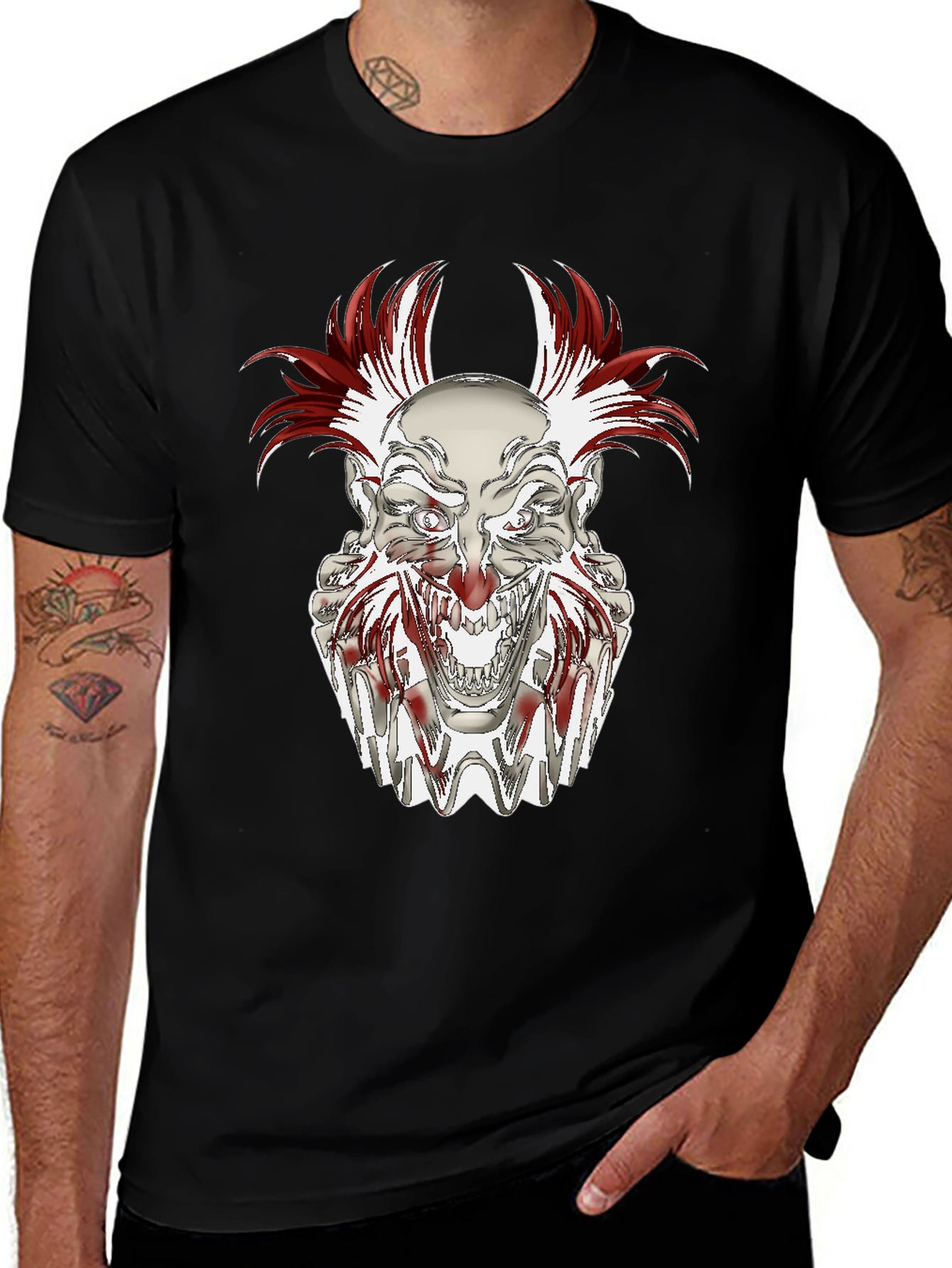 Variant 12 of Creepy Clown Graphic Tee - Scary Horror Design