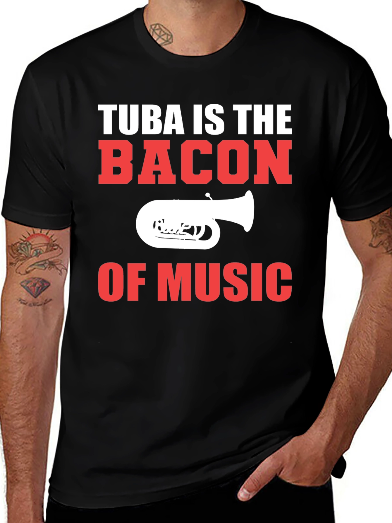 Variant 4 of Tuba is the Bacon of Music Graphic T-Shirt