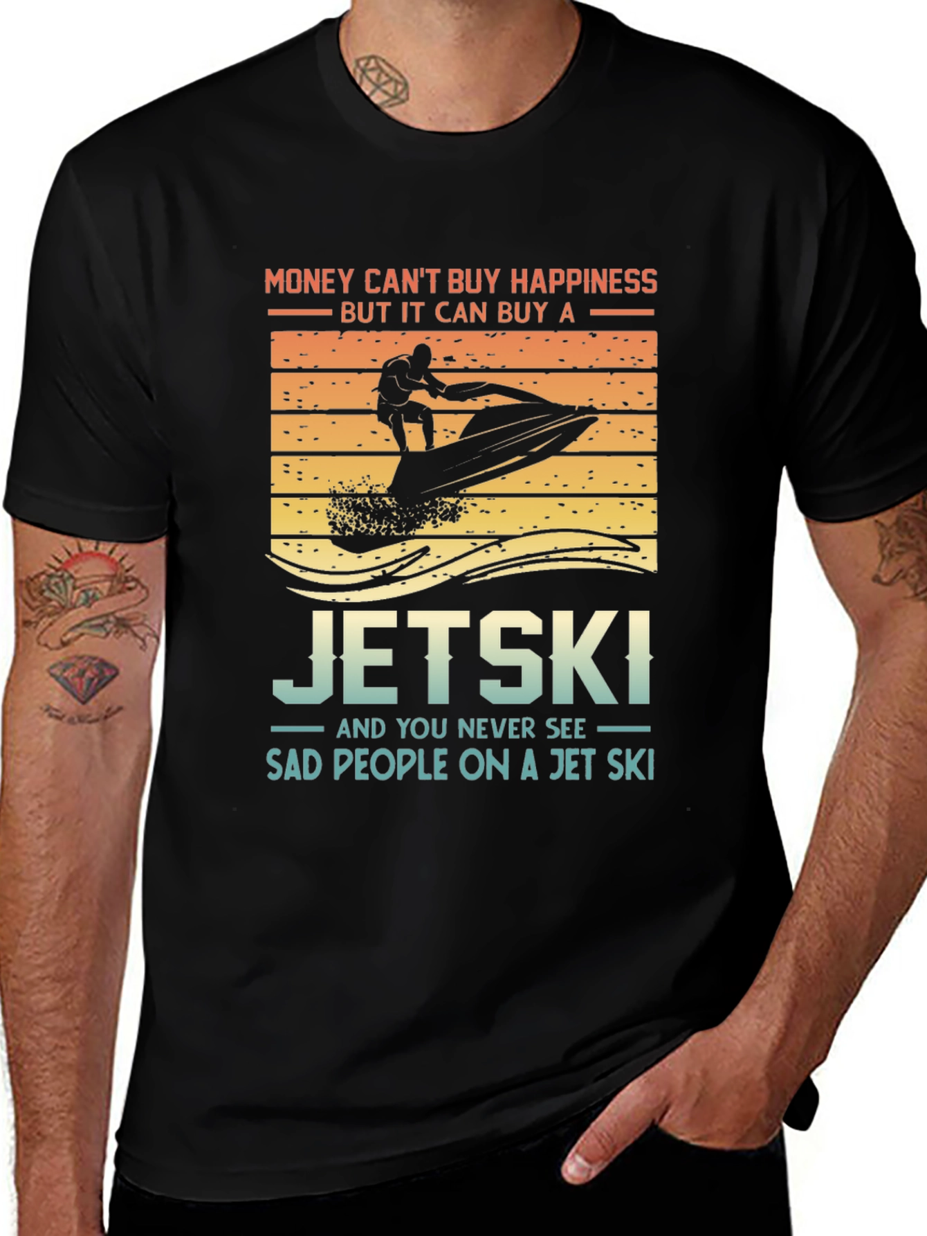 Variant 23 of Jet Ski Graphic Tee - Money Can't Buy Happiness
