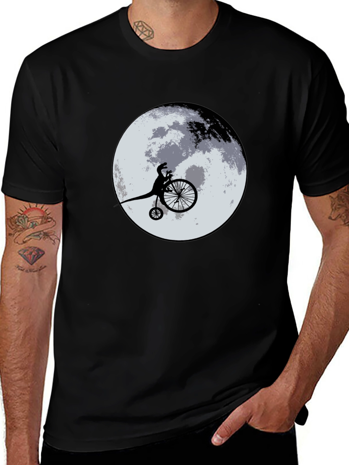 Variant 24 of Dino on Bike Moon Graphic T-Shirt