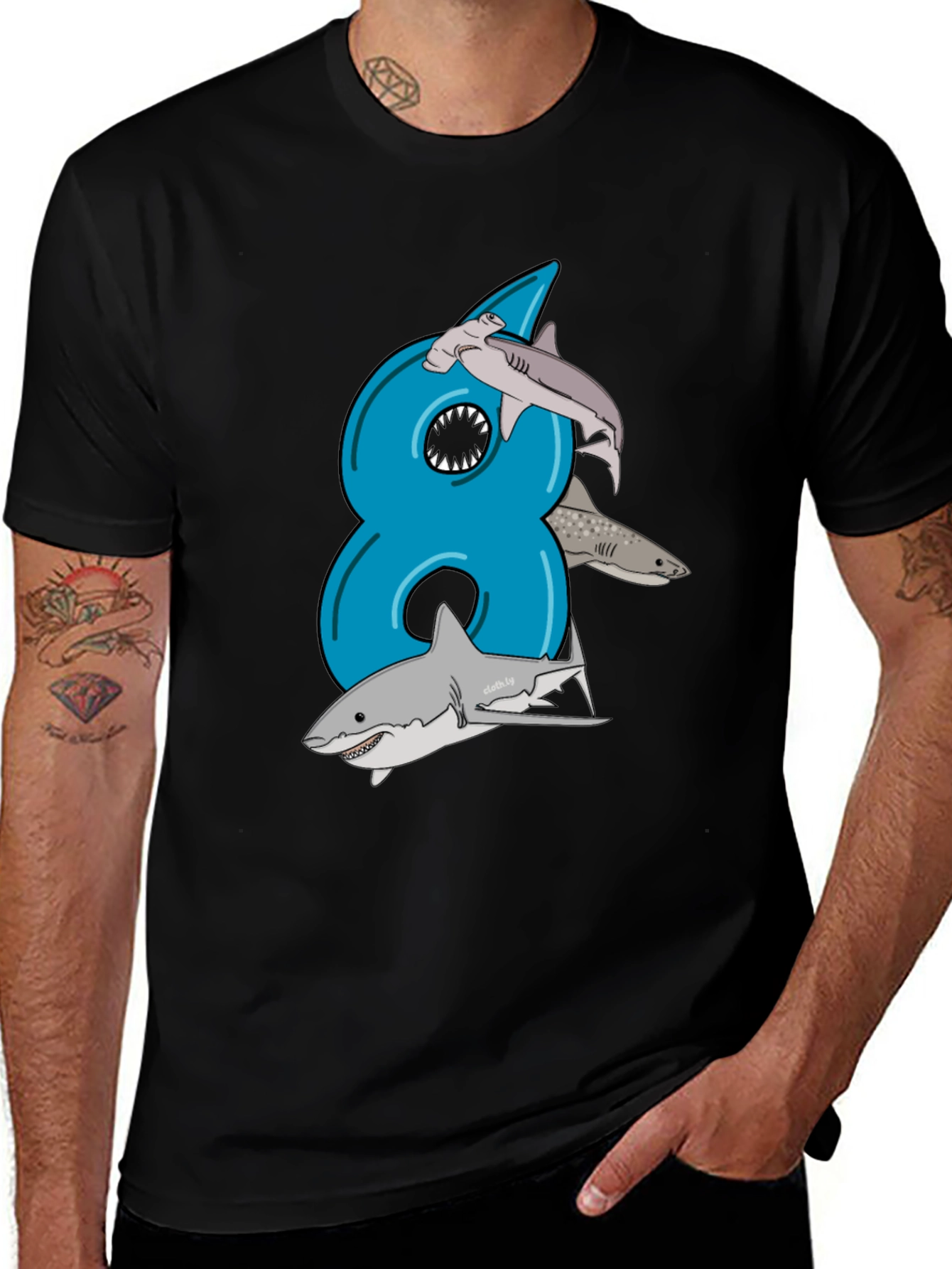 Variant 19 of Shark Birthday Eight T-Shirt