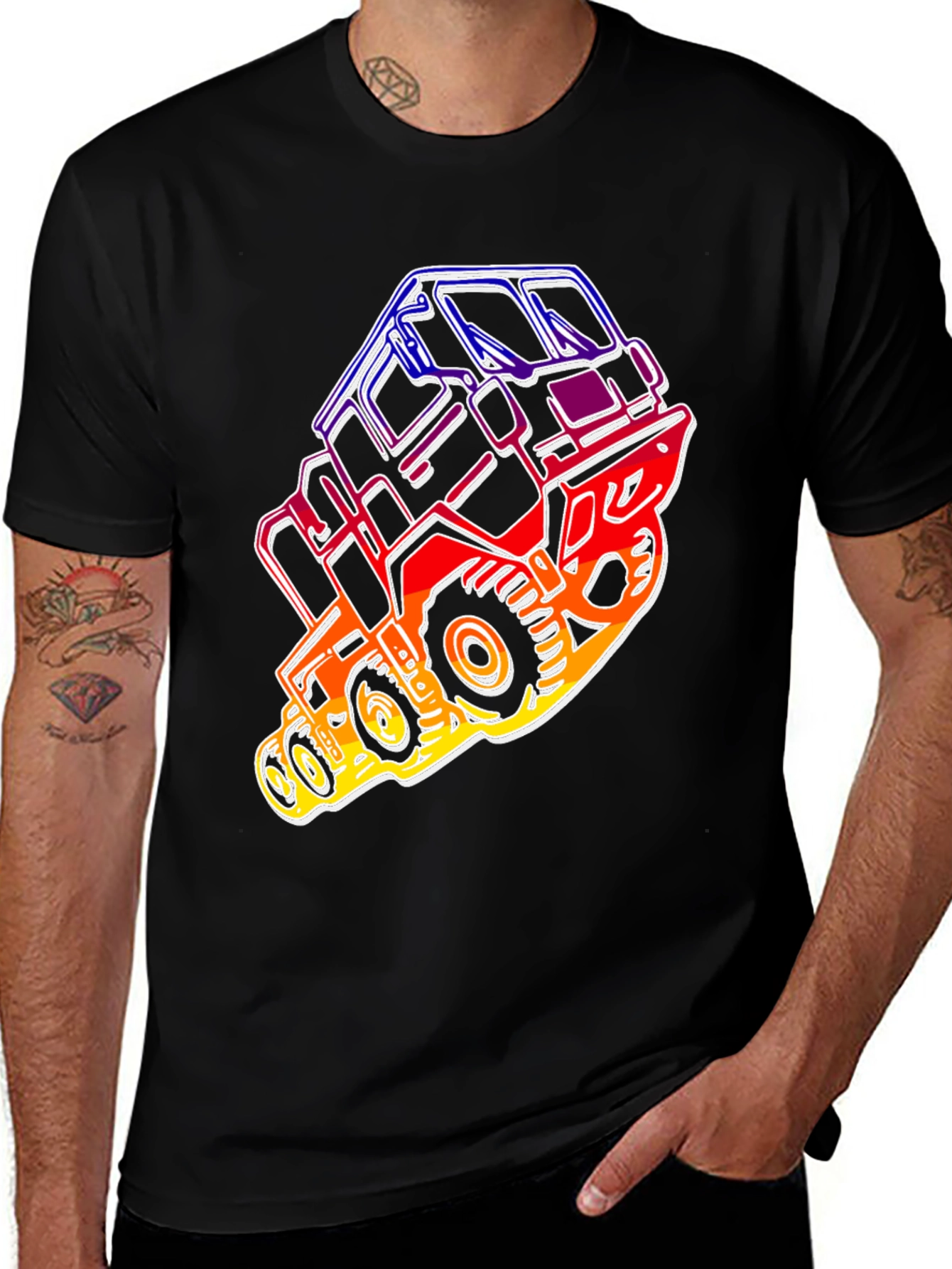 Variant 7 of Retro Off-Road Truck Graphic Tee - Black