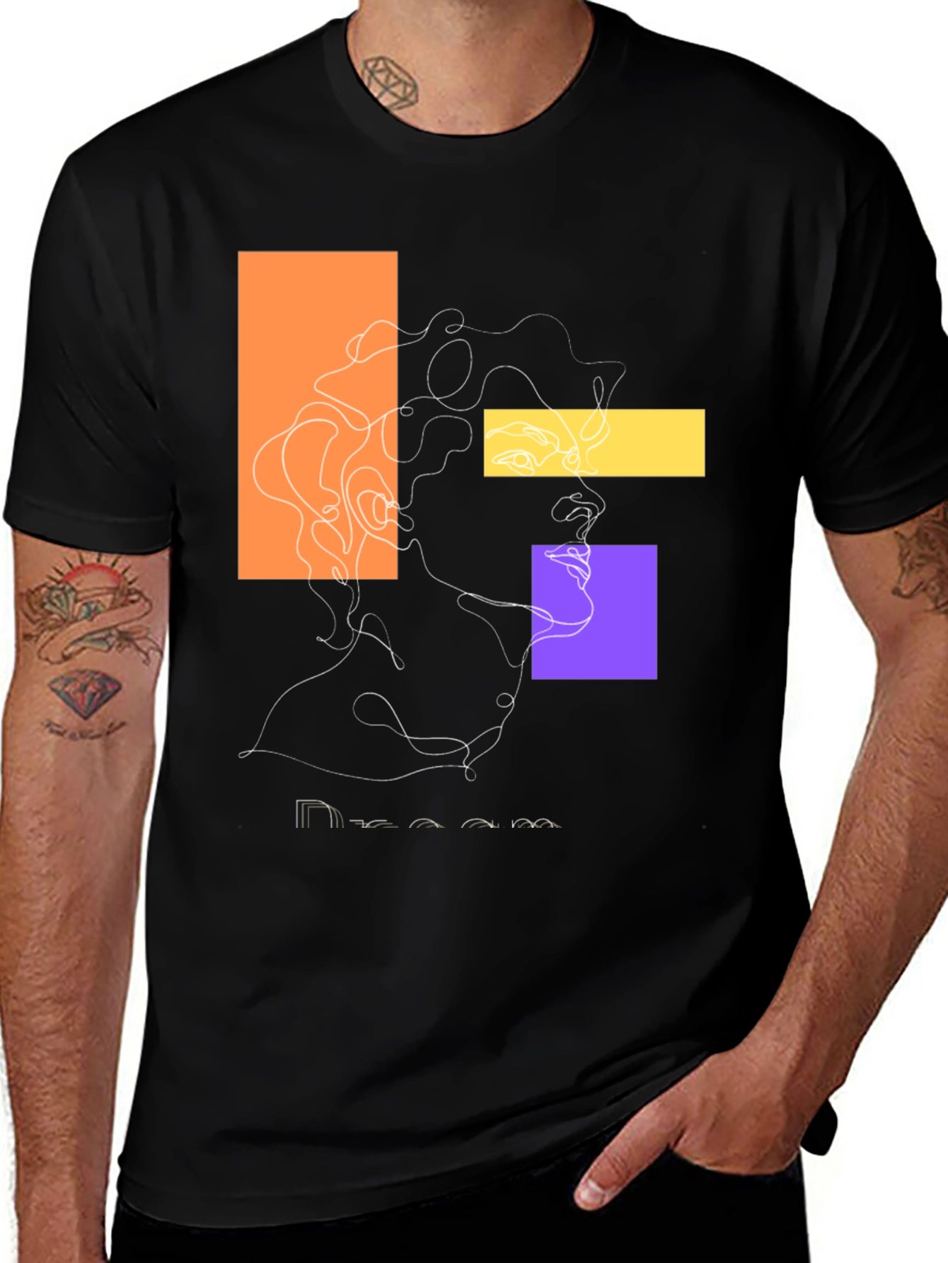 Variant 12 of Abstract Face Graphic T-Shirt - Modern Artistic Design