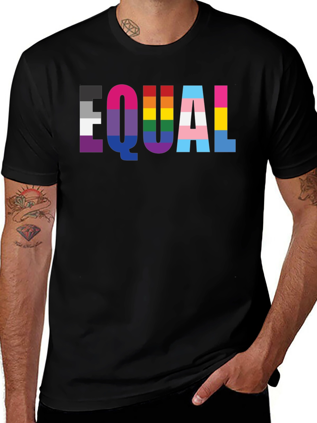 Black EQUAL Pride LGBTQ+ Graphic Tee main image