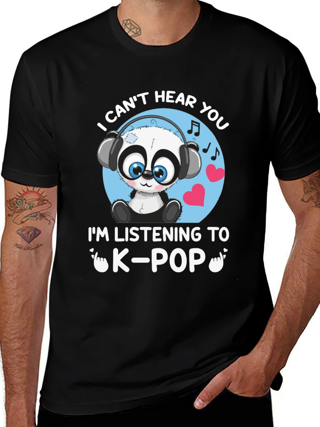 I Can't Hear You K-Pop Panda Graphic Tee