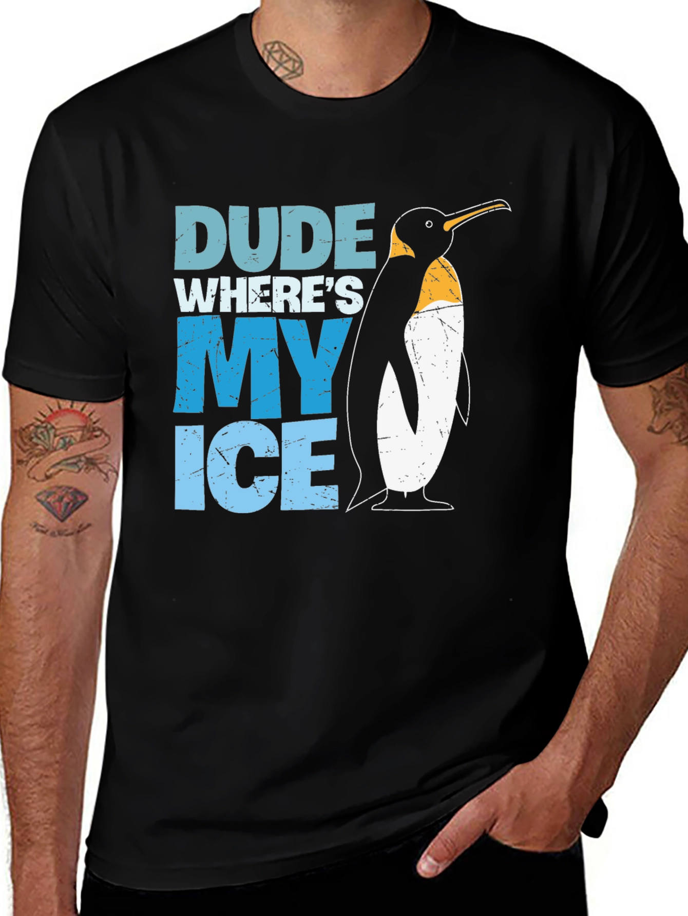 Variant 7 of Dude Where's My Ice Penguin T-Shirt