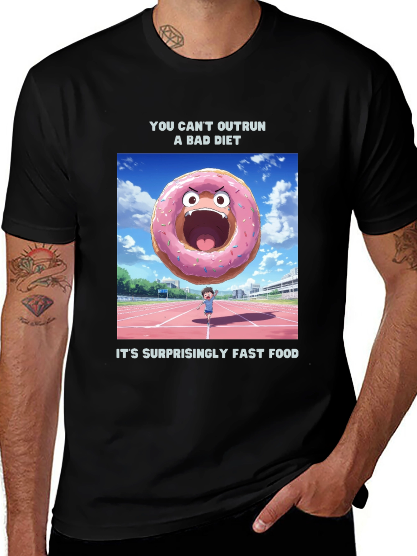 Variant 24 of Funny Diet T-Shirt - You Can't Outrun Fast Food!