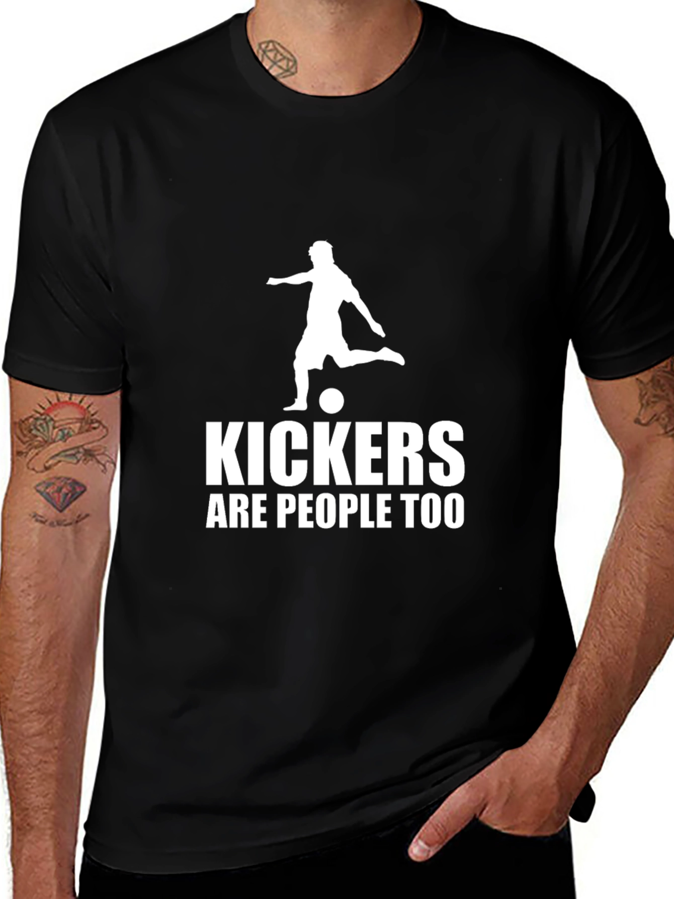 Variant 26 of Kickers Are People Too Graphic T-Shirt - Black