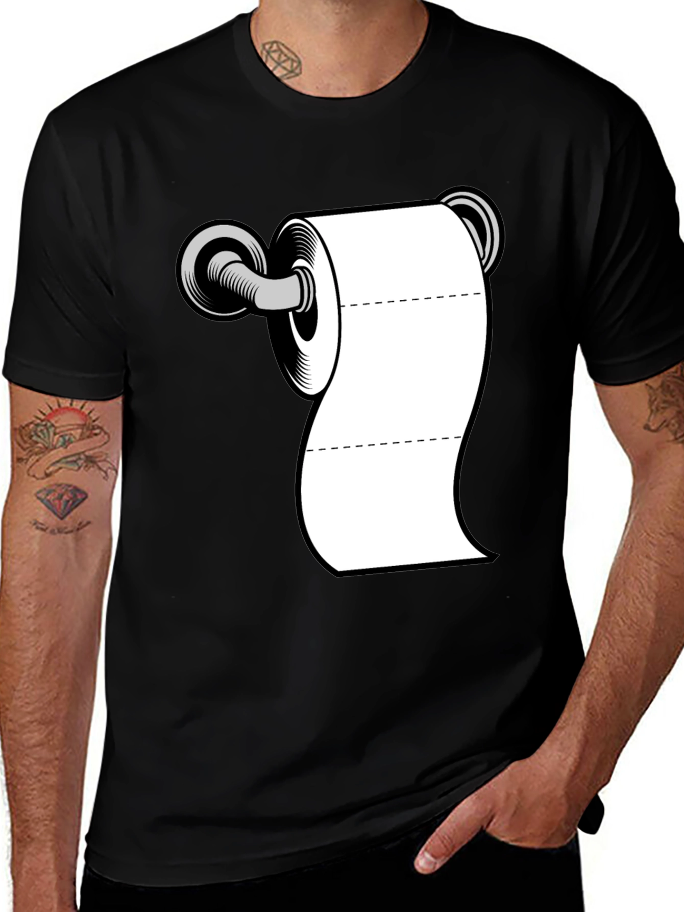 Variant 19 of Toilet Paper Roll Graphic T-Shirt - Black