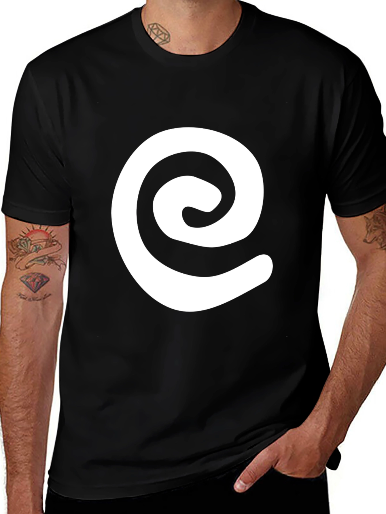 Variant 4 of Swirl Graphic Black Tee