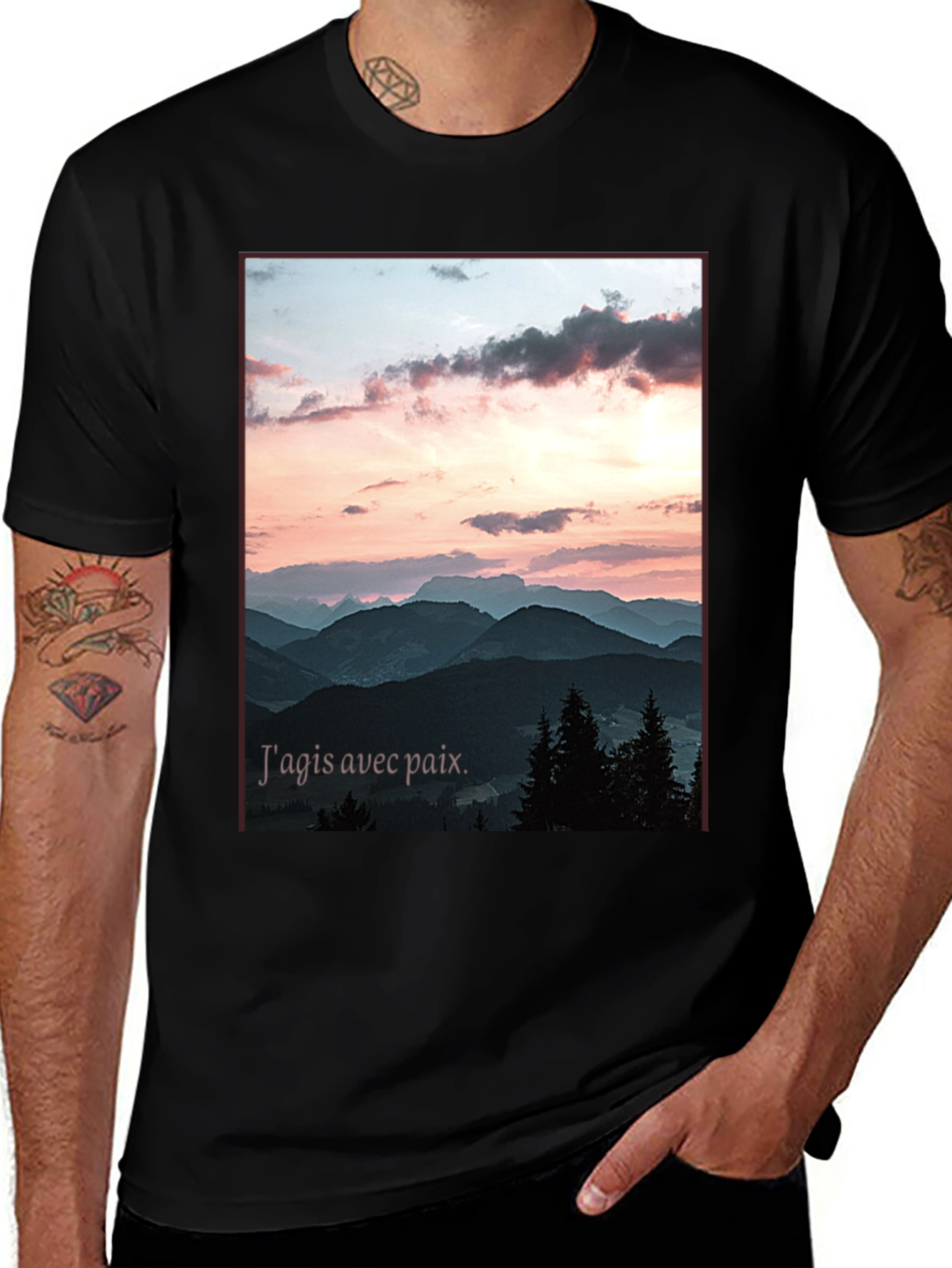 Variant 9 of Scenic Mountain T-Shirt: Peaceful Vibes