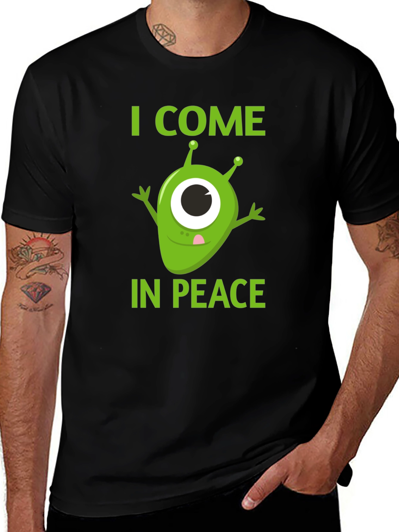 Variant 26 of I Come In Peace Alien Graphic T-Shirt