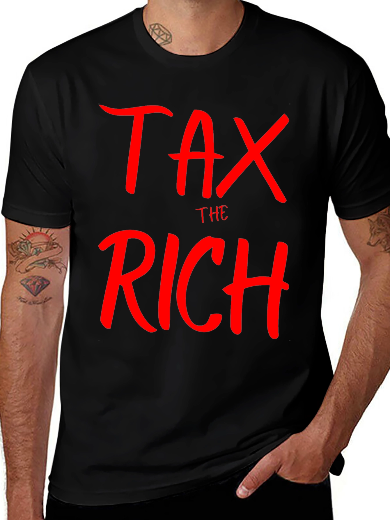 Variant 21 of Tax the Rich Slogan Black T-Shirt