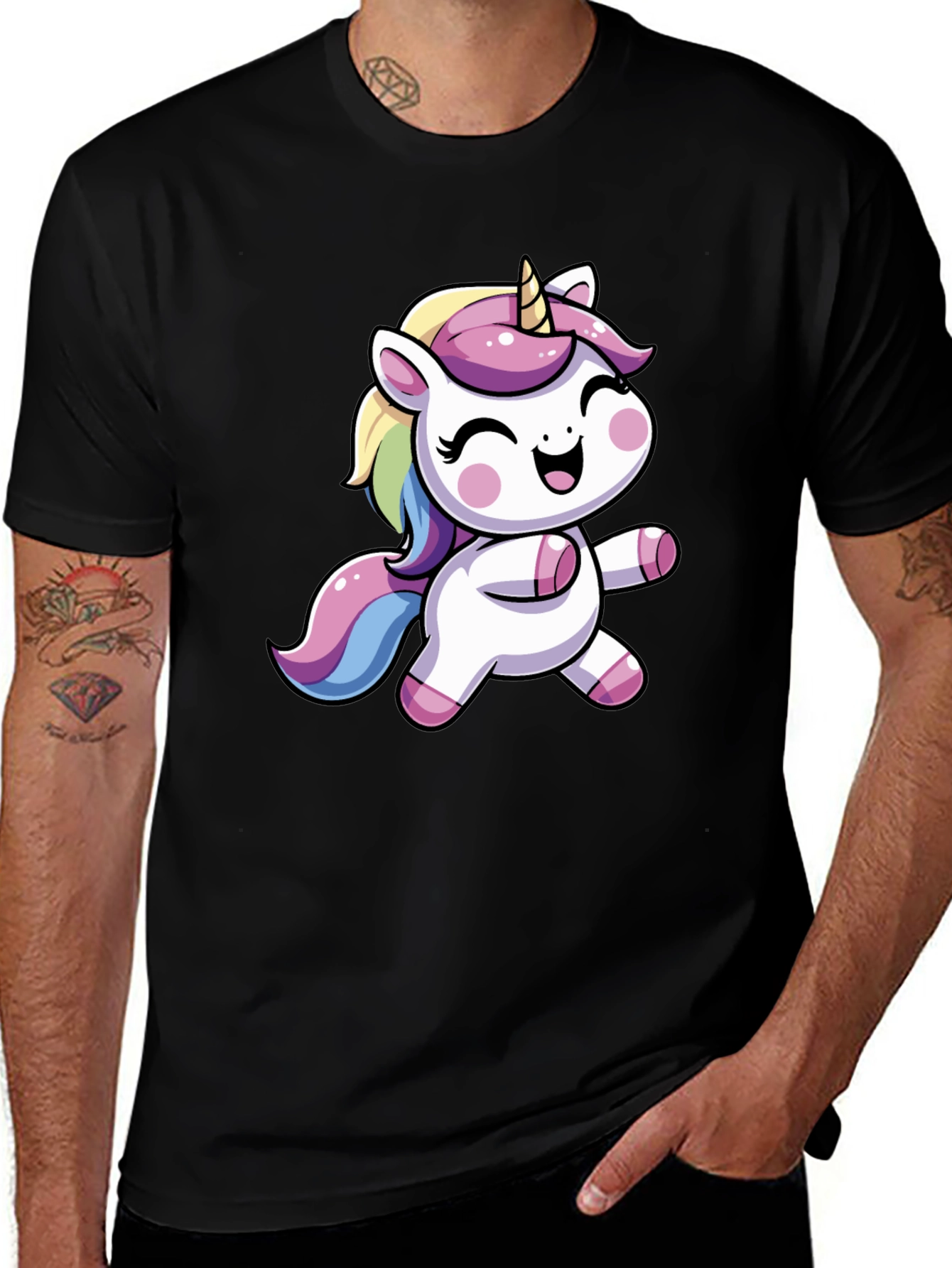 Variant 2 of Unicorn Graphic Black T-Shirt