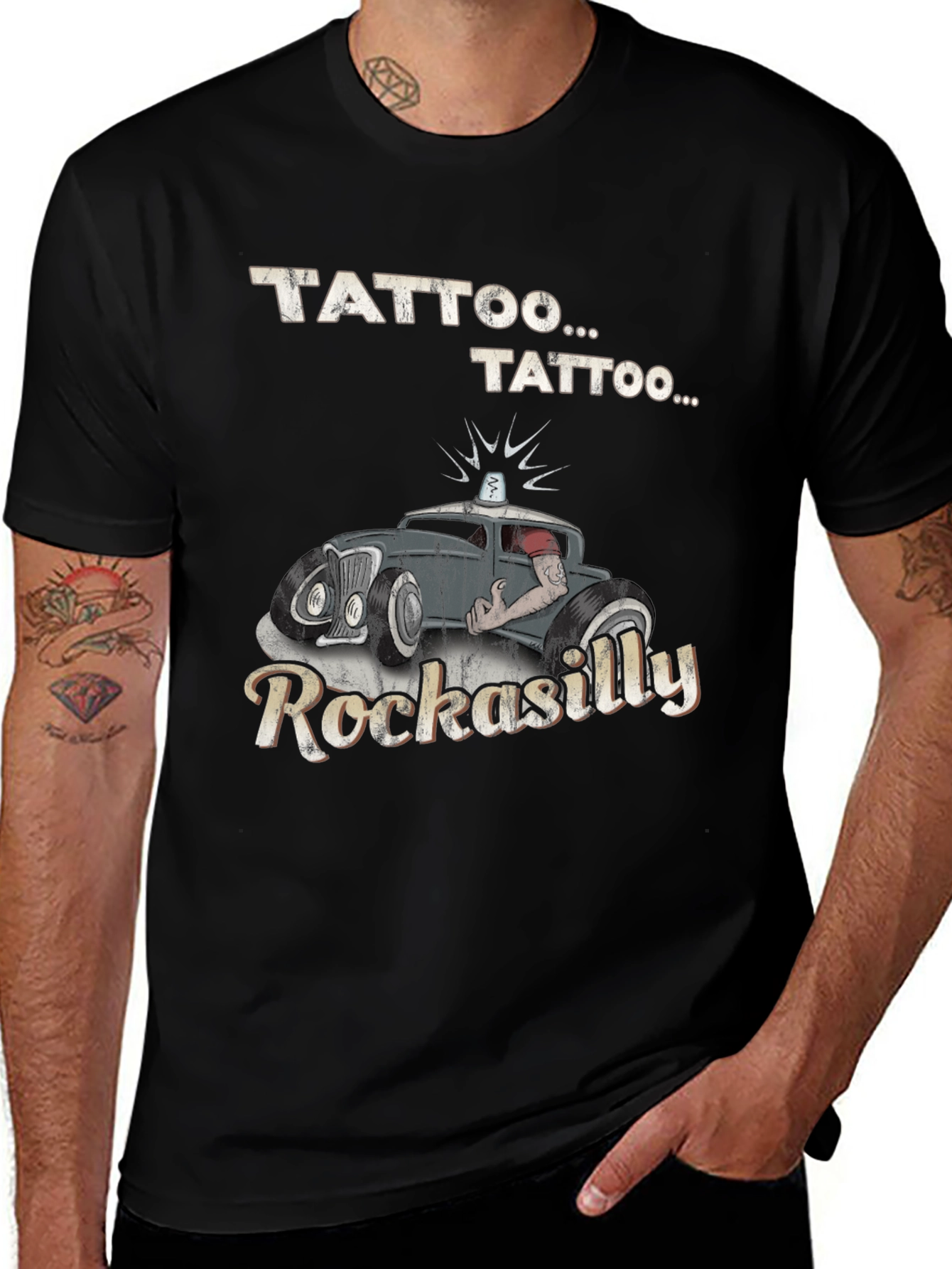 Variant 23 of Tattoo Rockabilly Graphic Tee - Cool Car Design