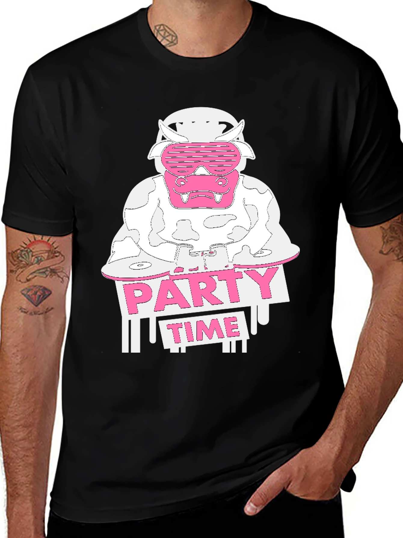 Variant 22 of DJ Cow "Party Time" Graphic Tee
