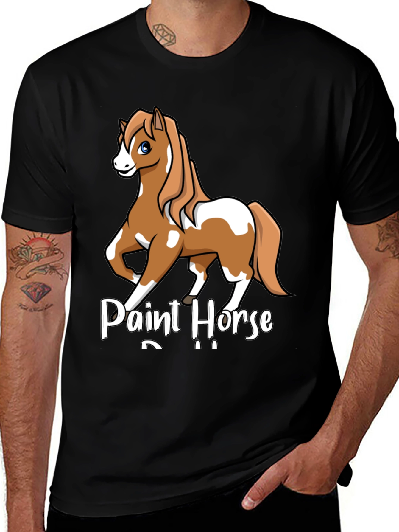 Paint Horse Graphic Tee - Unisex Black T-Shirt