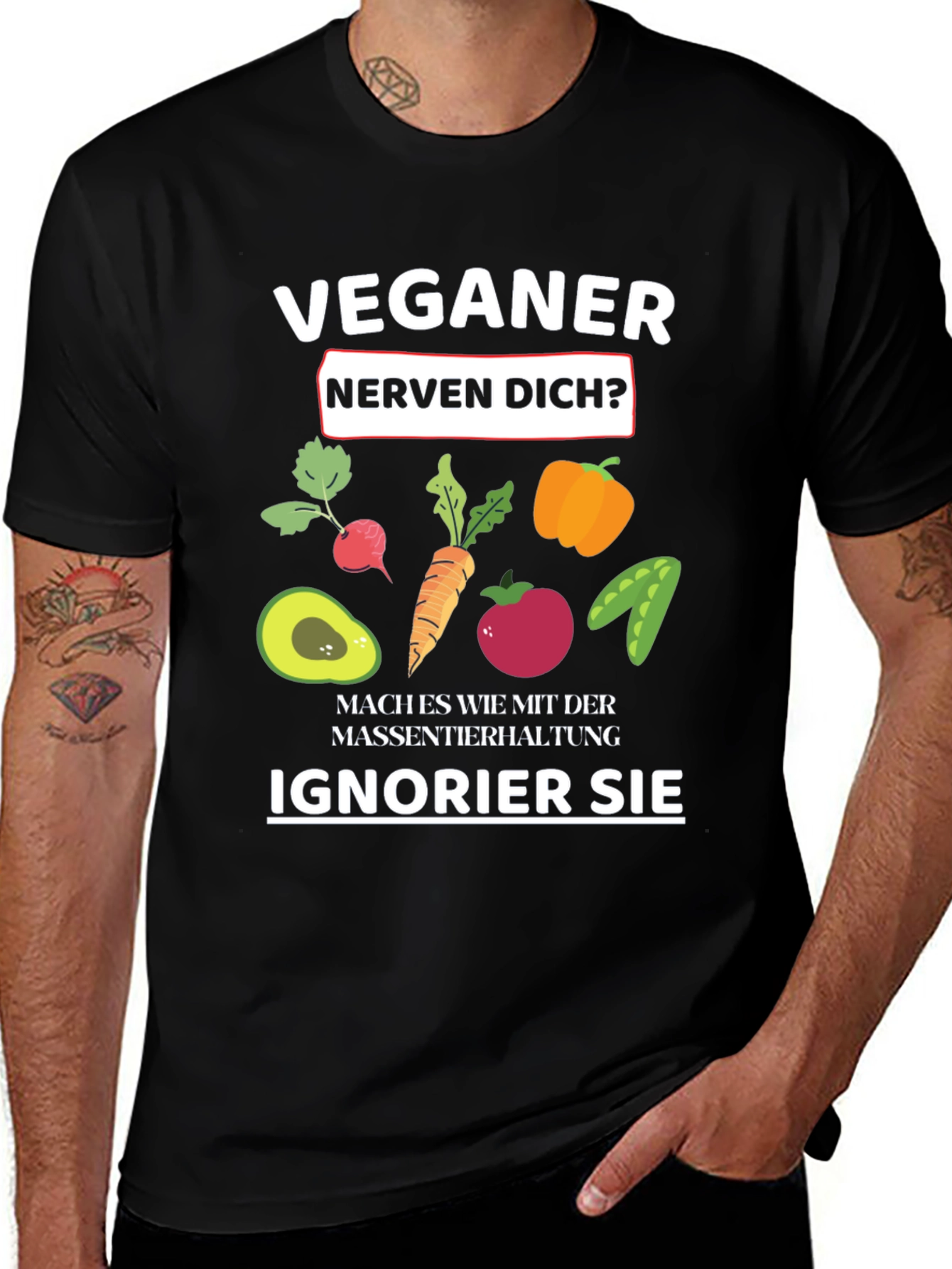 Variant 2 of Vegan Slogan T-Shirt - Black Vegan Humor Tee