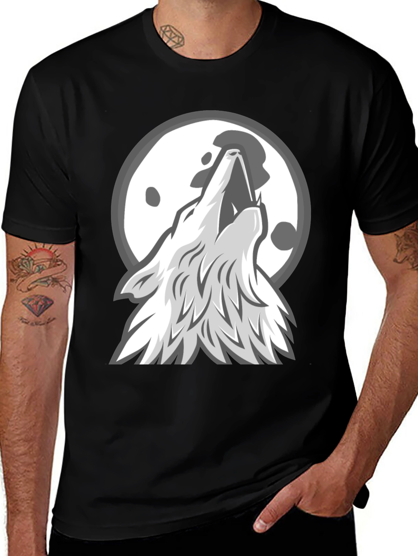 Variant 29 of Wolf Howling at Moon Graphic T-Shirt