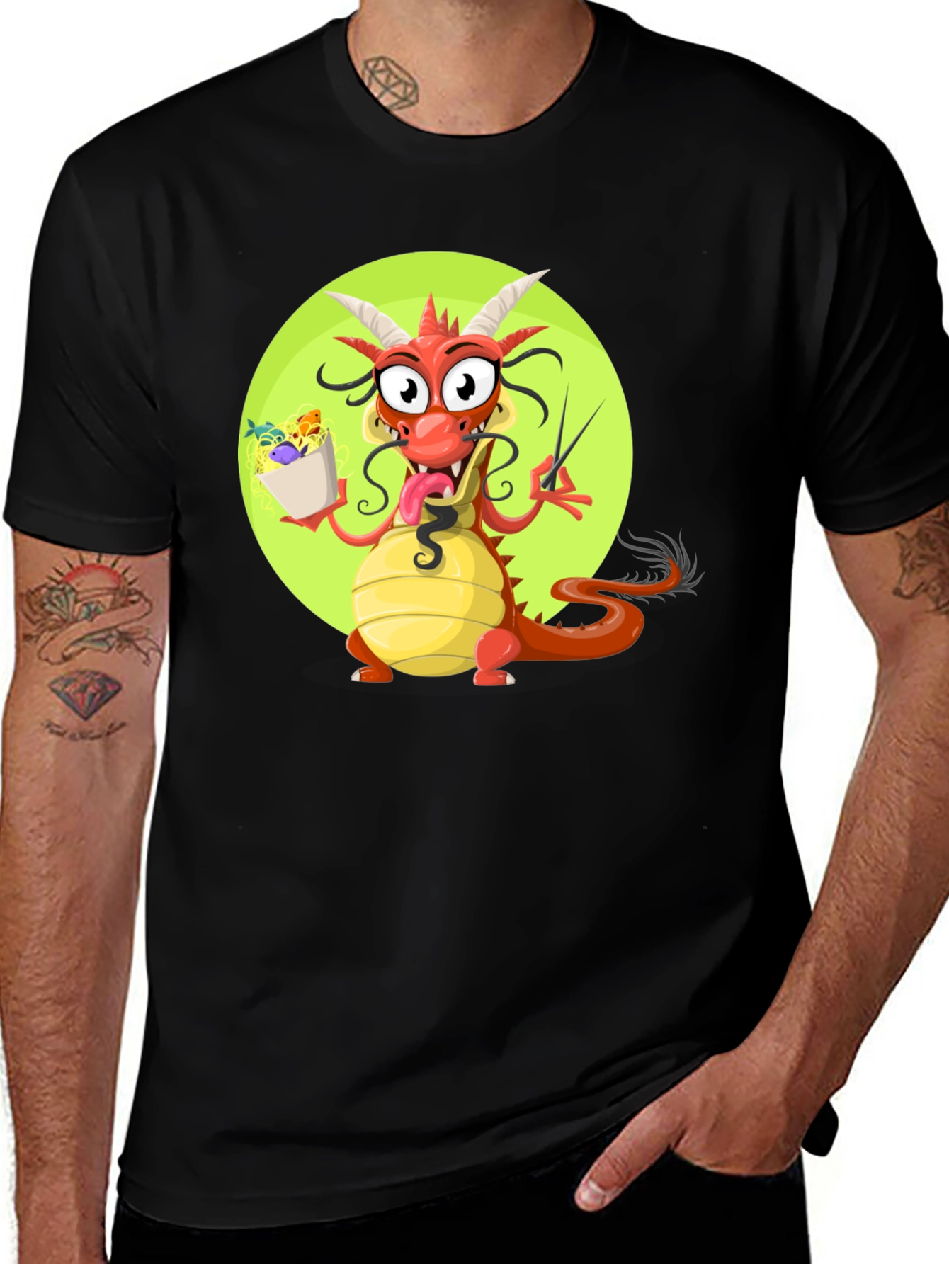 Variant 15 of Dragon with Noodles Graphic T-Shirt