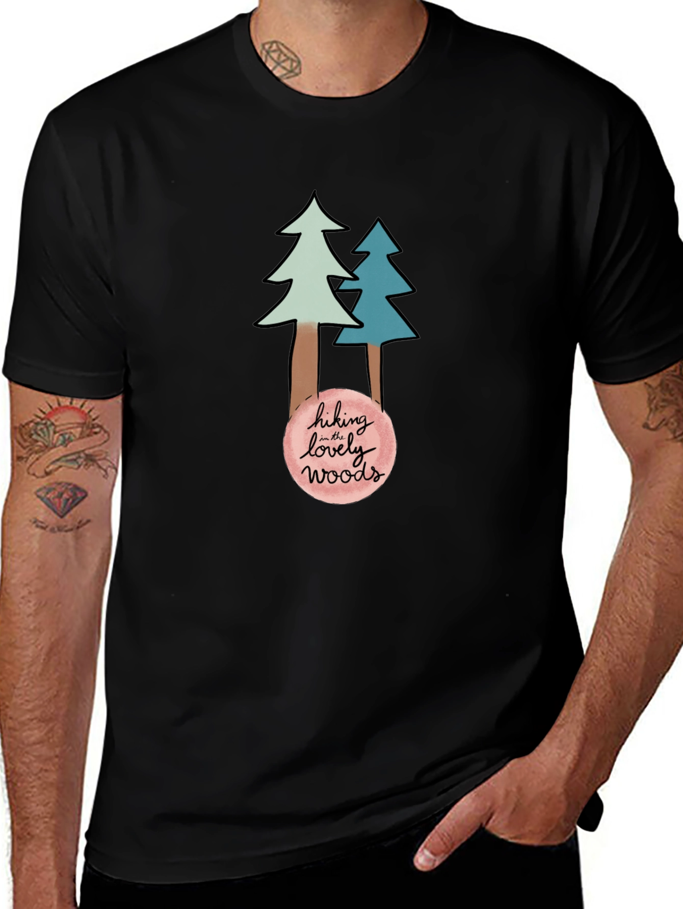Variant 15 of Hiking in the Lovely Woods Graphic Tee - Adventure Awaits!