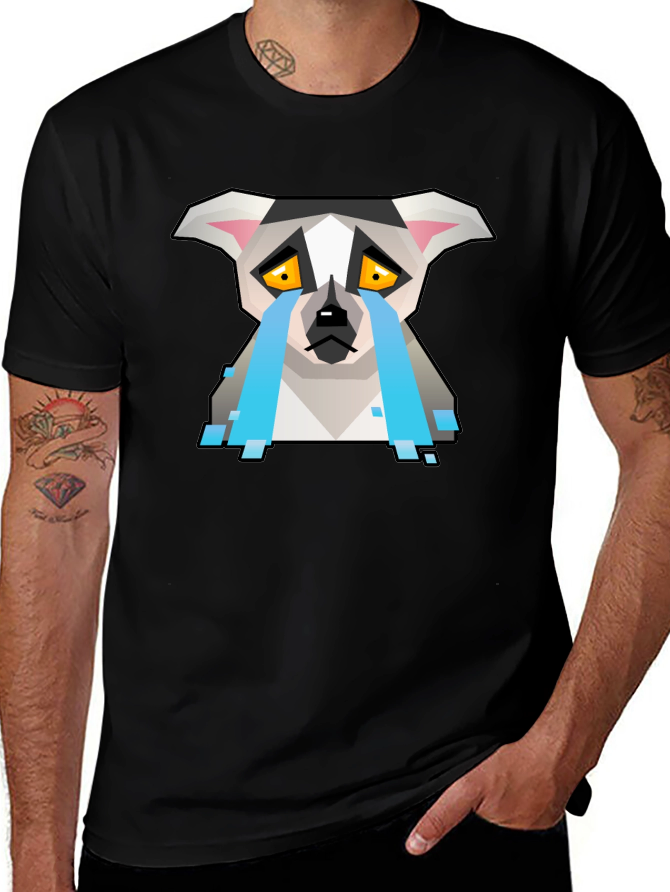 Variant 5 of Sad Lemur Graphic Tee - Unisex Black T-Shirt