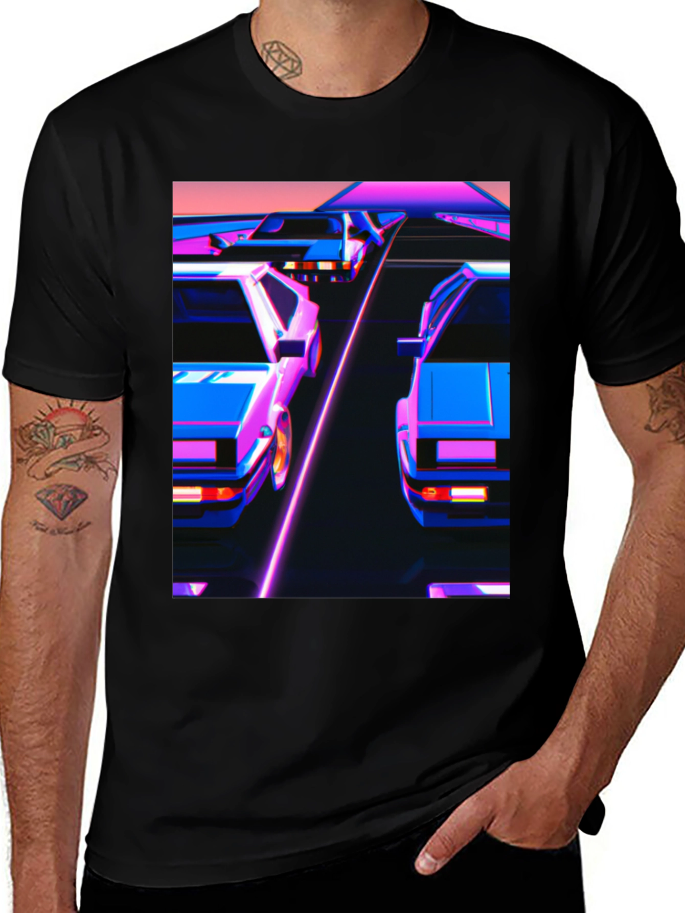 Variant 26 of Retro Wave Cars Graphic Tee