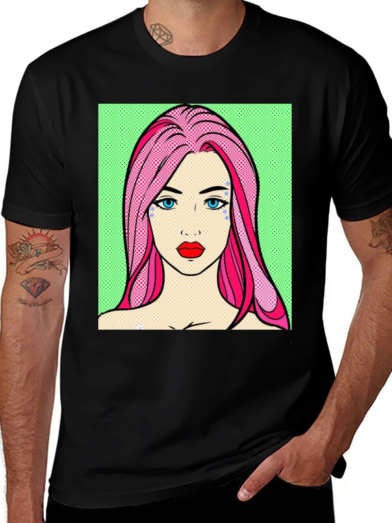 Variant 18 of Pop Art Girl Graphic Tee - Unique Design