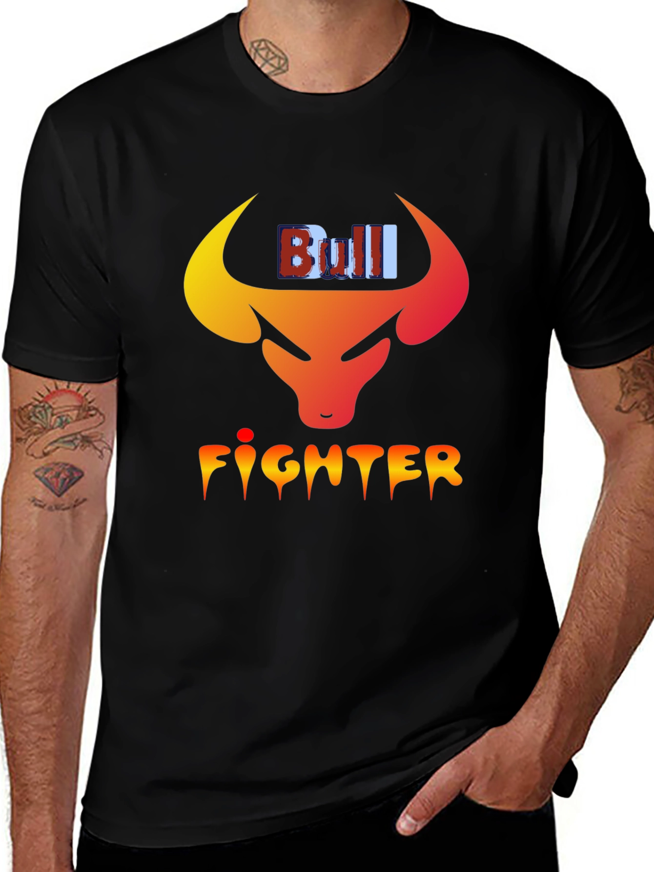 Bull Fighter Graphic Tee - Stylish Black T-Shirt