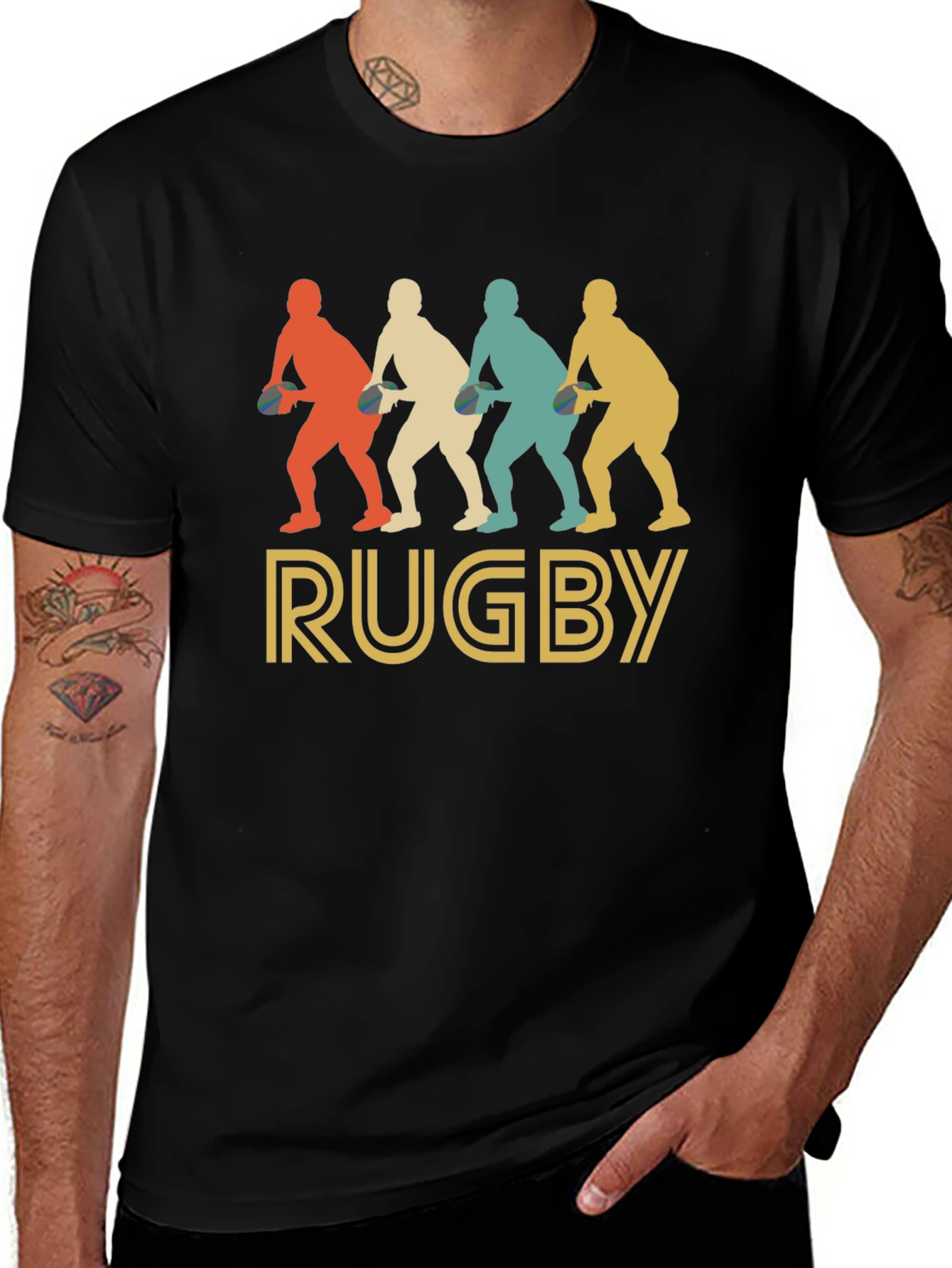 Variant 24 of Vintage Rugby Player T-Shirt - Retro Style