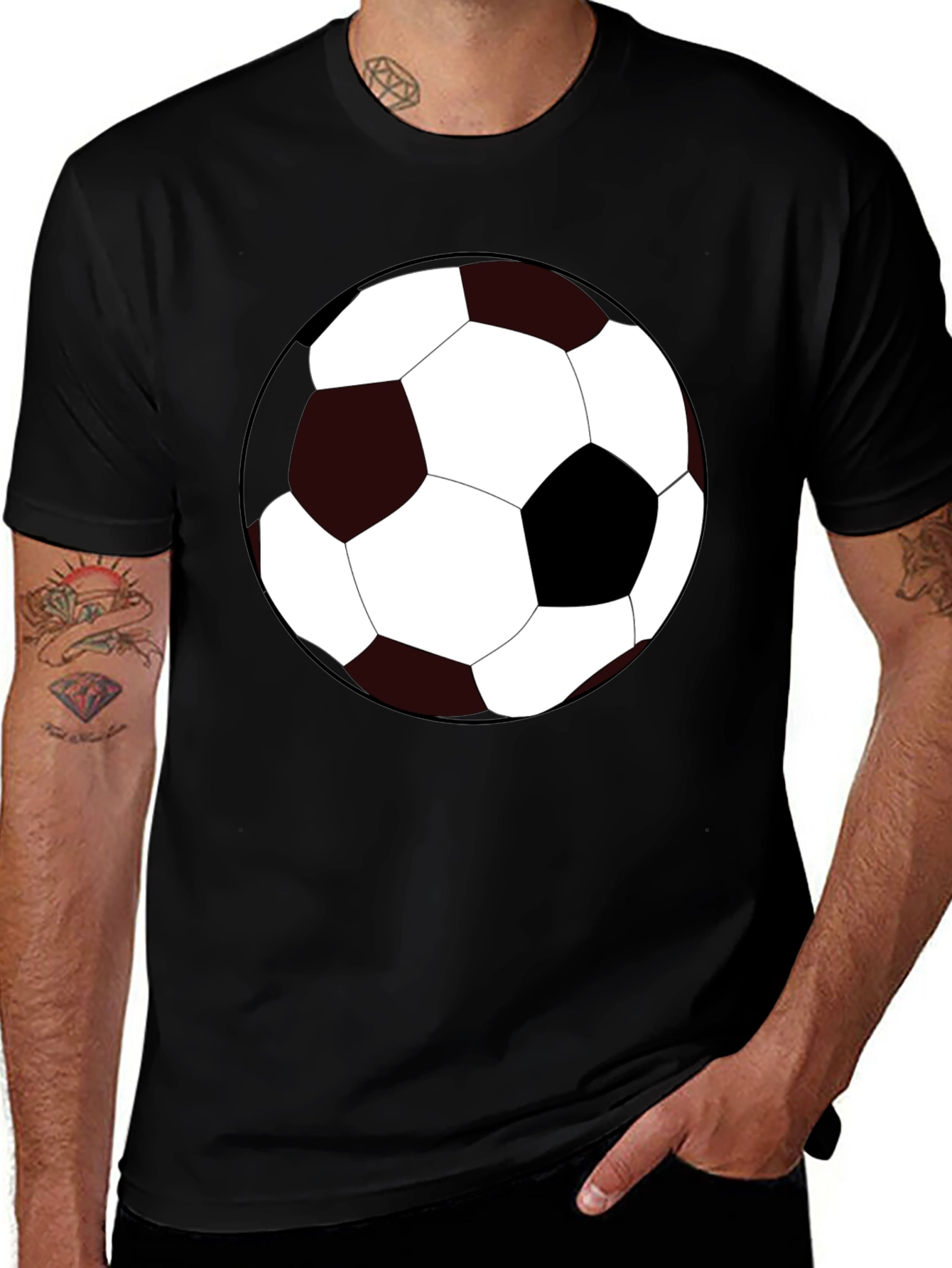 Variant 17 of Soccer Ball Graphic Tee - Black