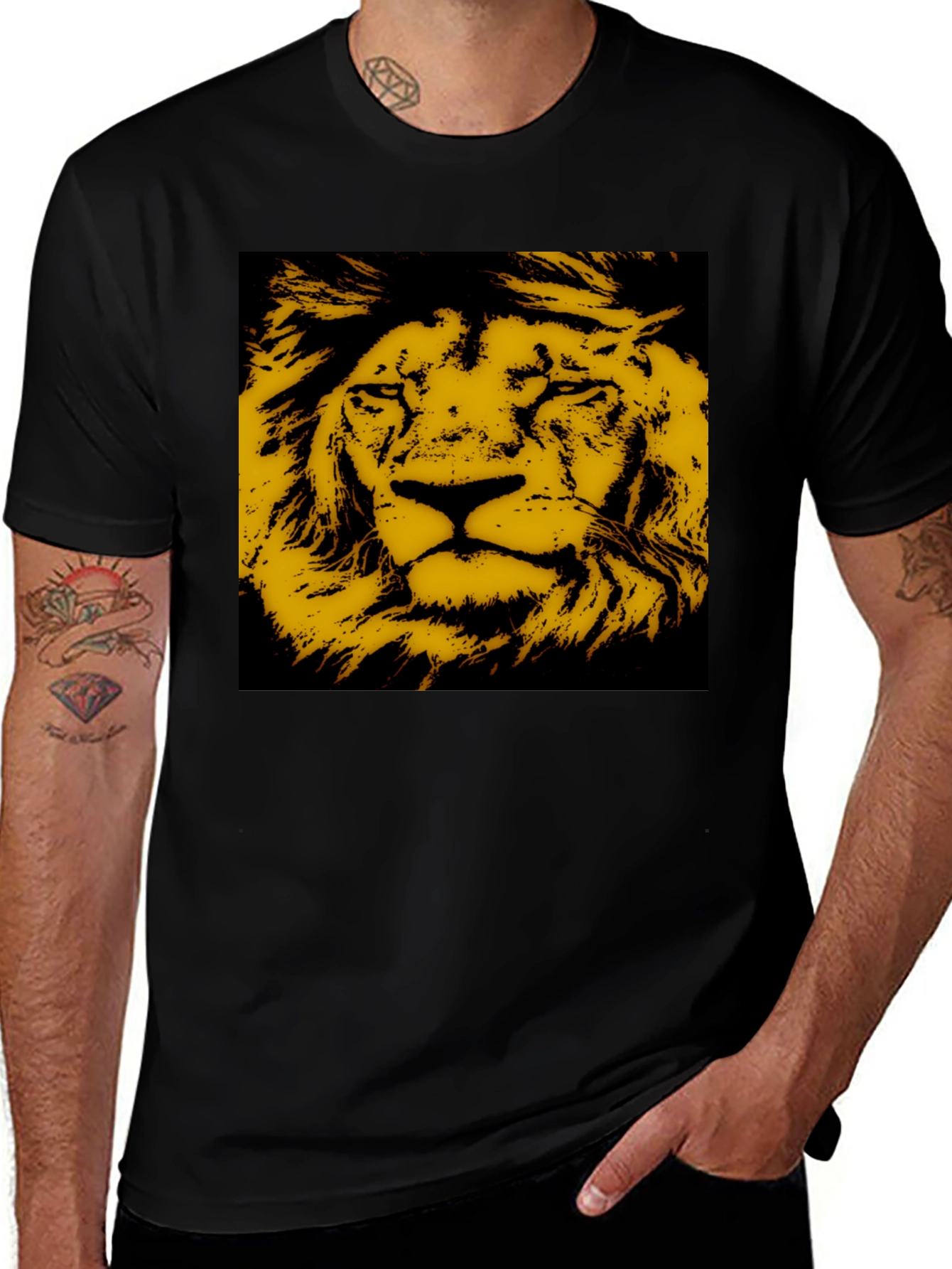Variant 29 of Lion Graphic Black T-Shirt