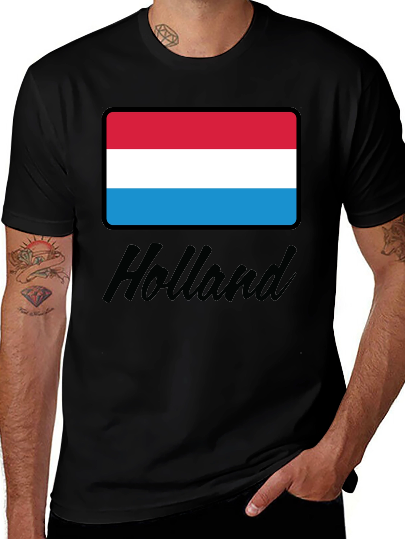Variant 8 of Luxembourg Flag T-Shirt - Holland Script