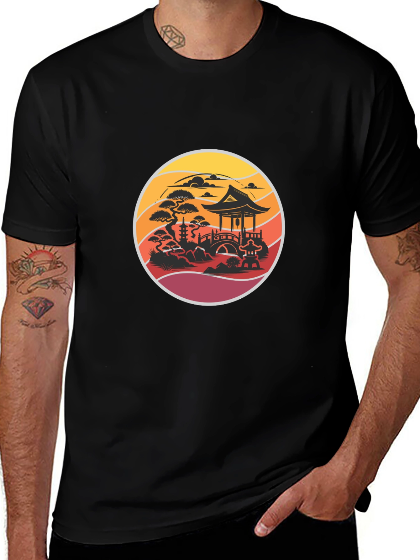 Variant 13 of Zen Garden T-Shirt - Asian Inspired Design