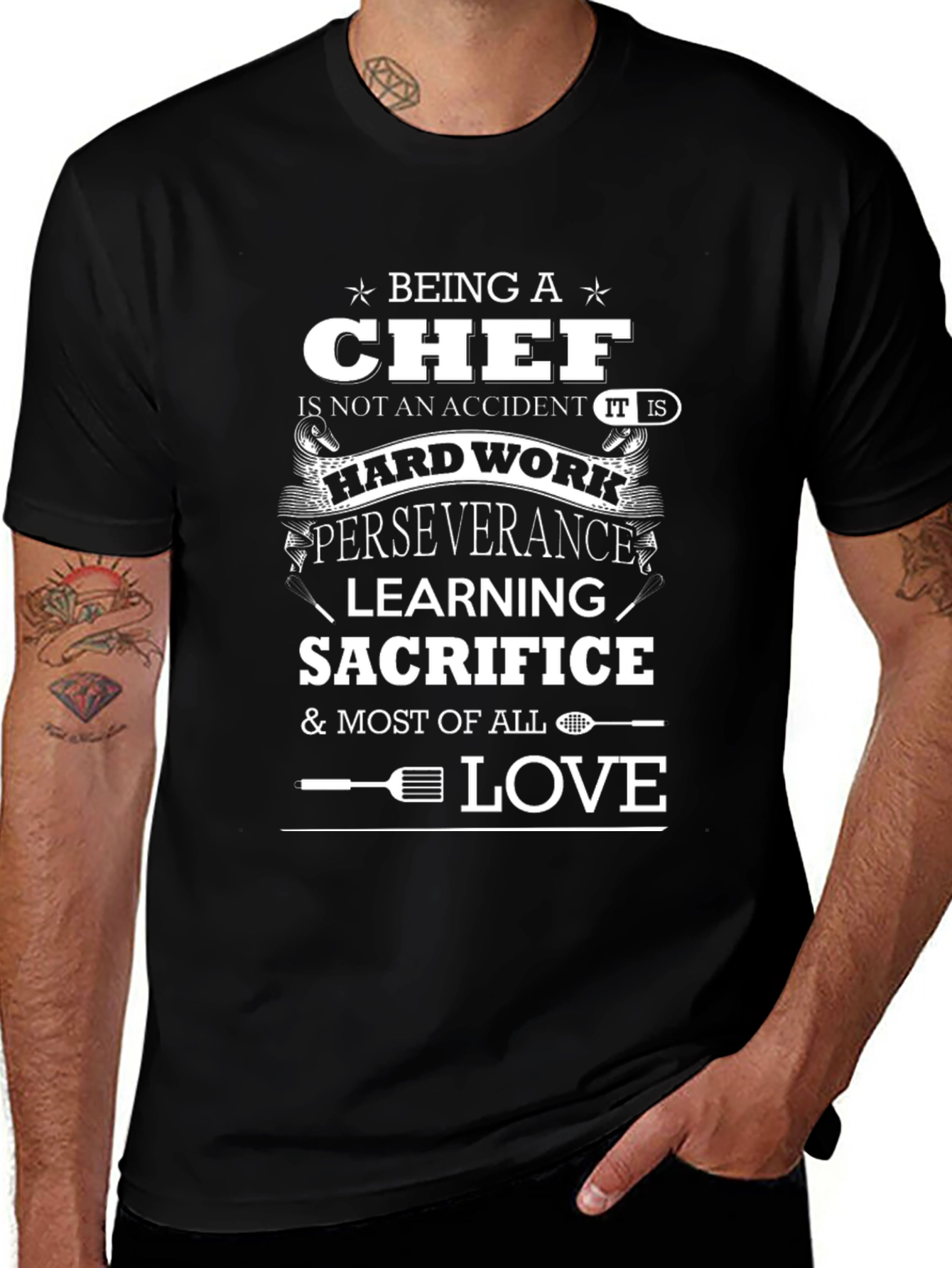 Chef T-Shirt: Hard Work & Sacrifice