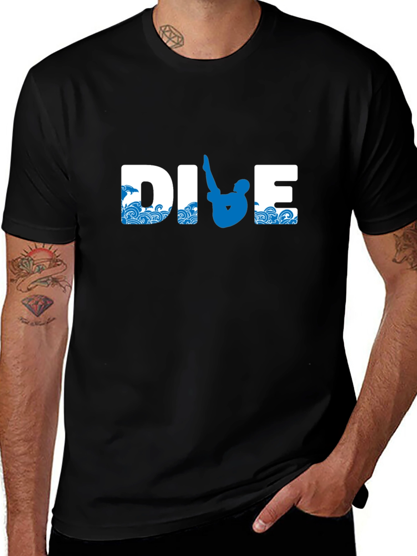 Variant 27 of DIVE Graphic T-Shirt - Sports and Water Design