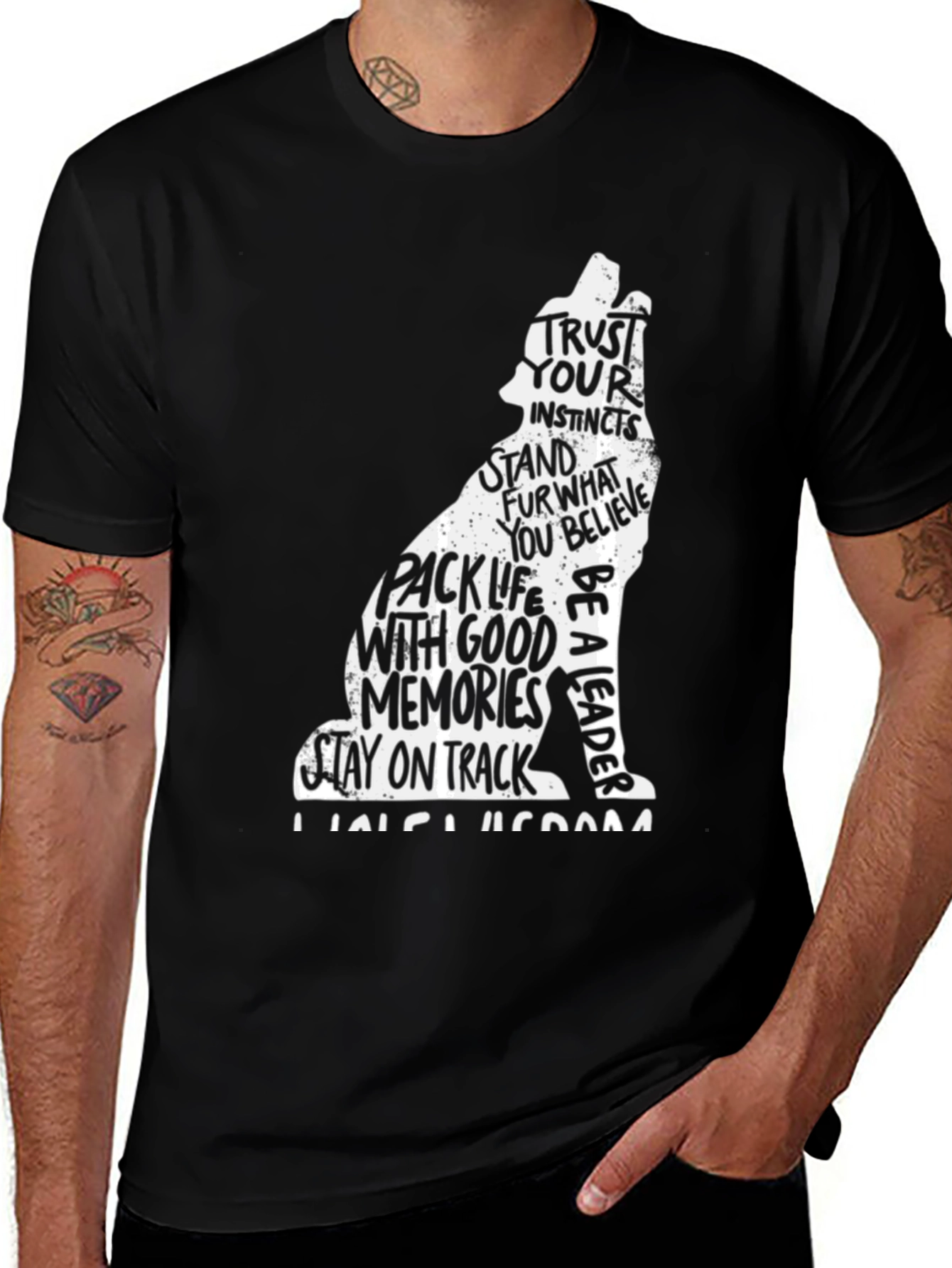 Variant 16 of Wolf Graphic Tee - Motivational Men's T-Shirt