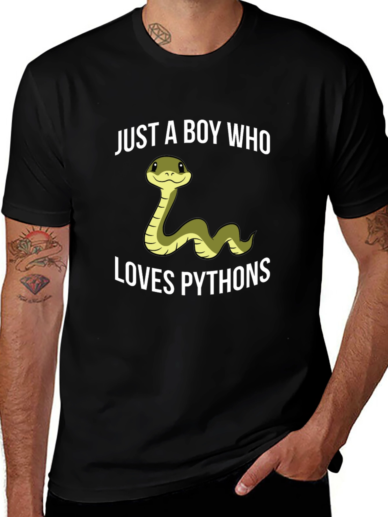 Just A Boy Who Loves Pythons Graphic Tee