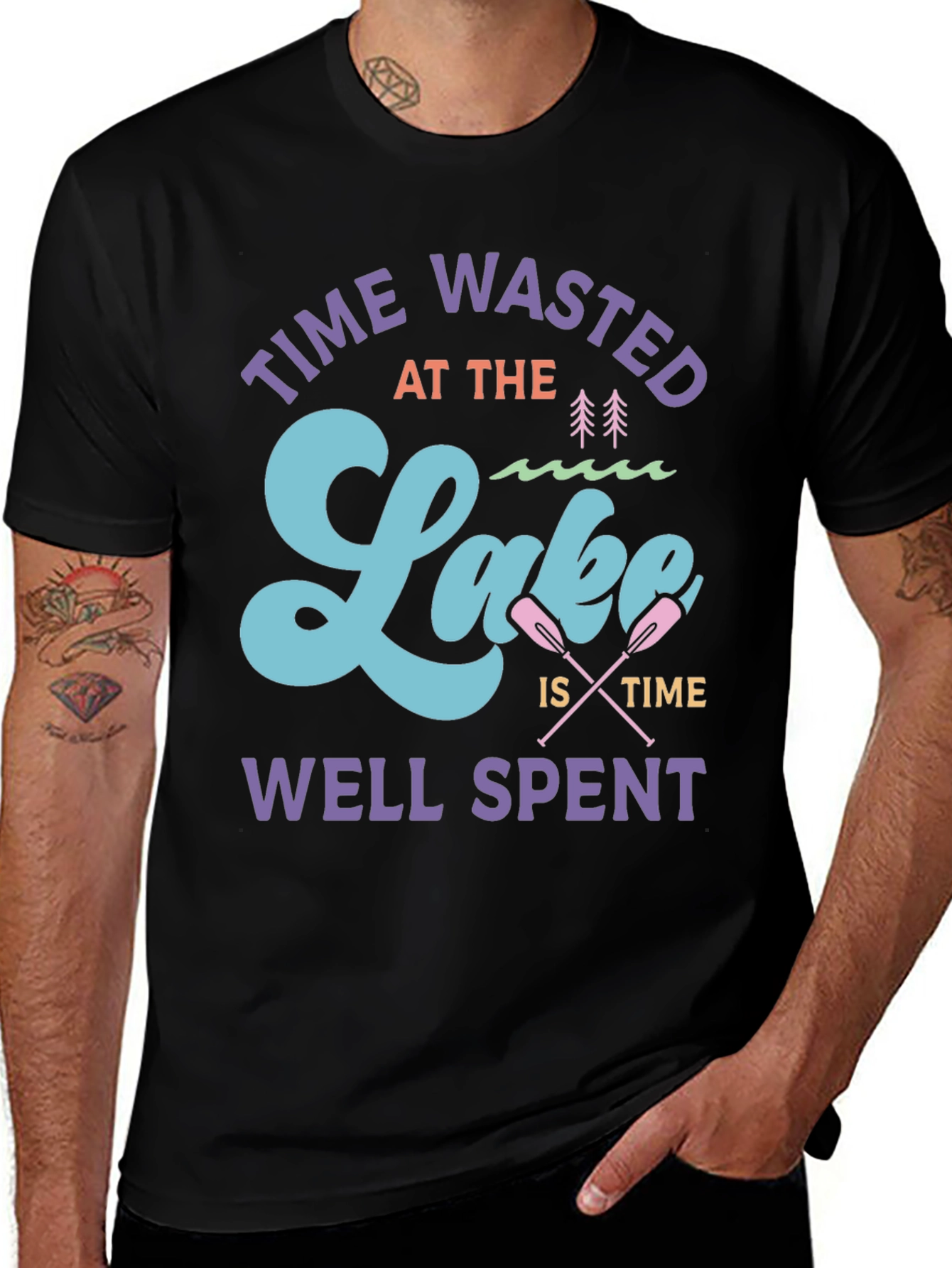Time Wasted at the Lake Graphic T-Shirt