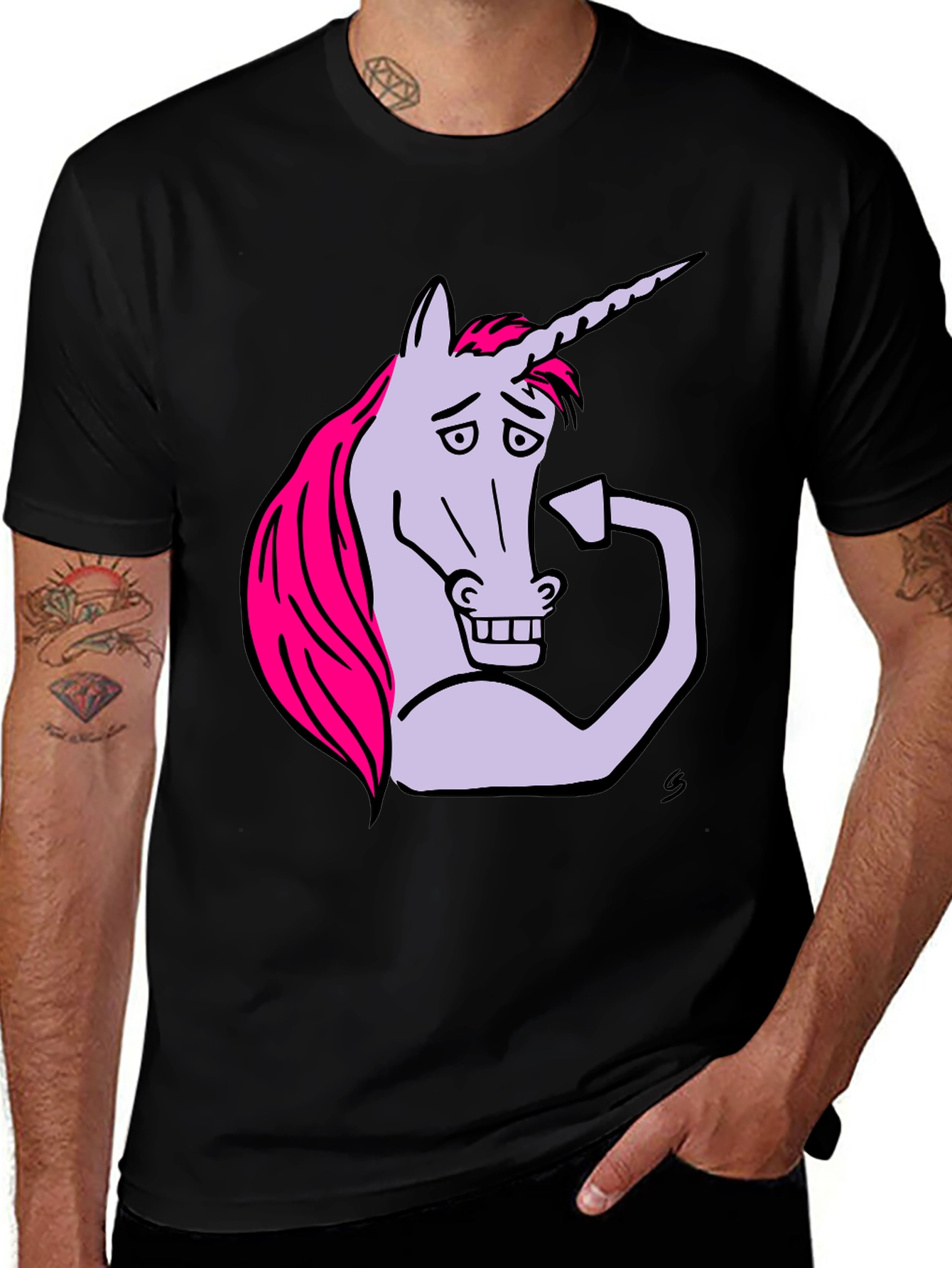 Variant 15 of Funny Unicorn Flexing Bicep T-Shirt