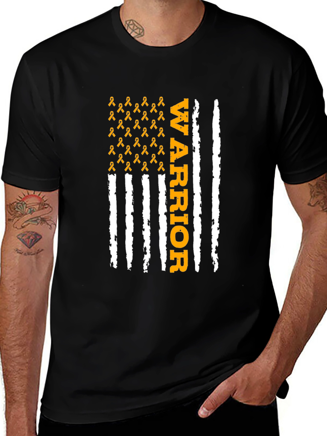 Variant 24 of Warrior Ribbon Flag Graphic Tee