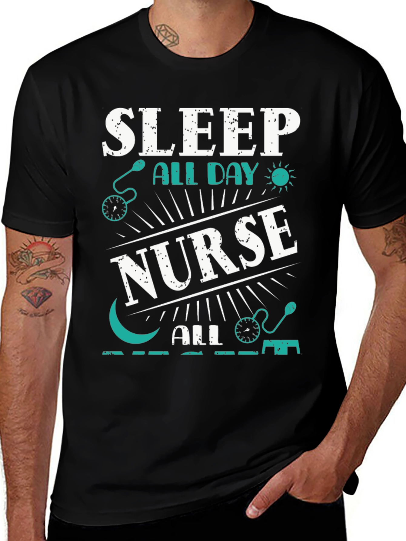 Variant 27 of Sleep All Day Nurse T-Shirt