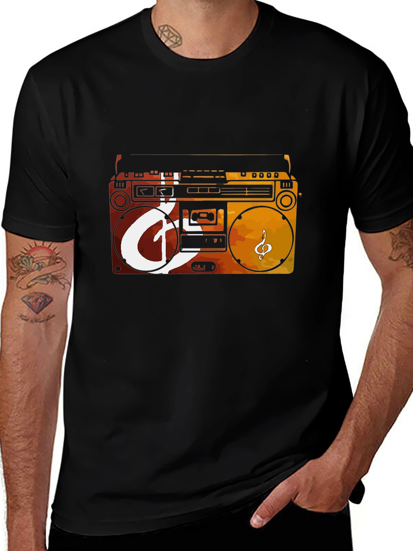 Variant 8 of Retro Boombox Graphic Tee