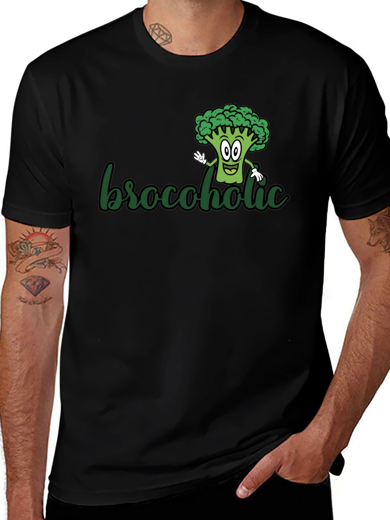 Brocoholic Broccoli T-Shirt - Funny Vegetarian Tee
