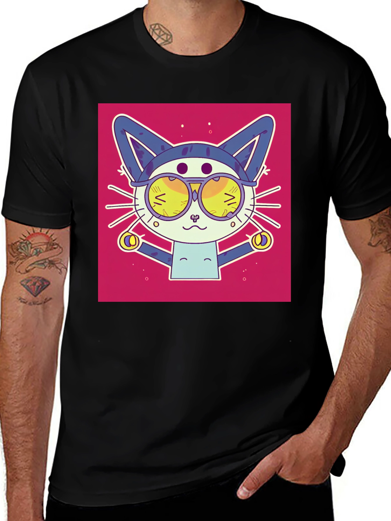 Cool Cat T-Shirt - Funky Retro Design